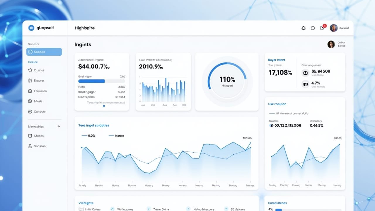 A graph illustrating how to measure generative engine optimization (GEO) success beyond vanity metrics in AI search strategies, featuring key GEO performance indicators and analytics dashboards.